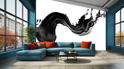 Splash of black liquid. 3d illustration, 3d rendering. Wall mural