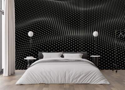 Technology geometry black background. 3d illustration, 3d rendering. Wall mural