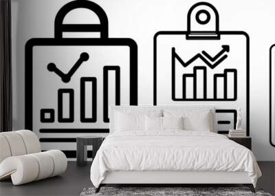 Graphite clipboard showing modern outline for web design with audio track waveform icon Wall mural