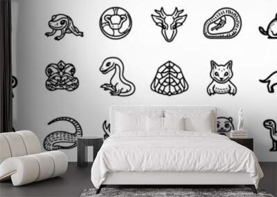 Including turtles, frogs, lizards, and more. Wall mural