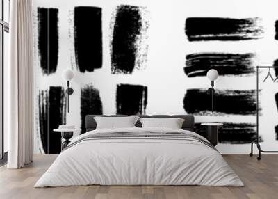 Paint, ink, line or texture in modern black. Wall mural