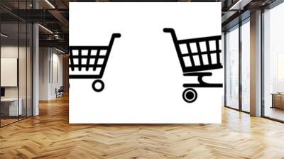 Shop symbol with shopping cart, shop and sale, modern illustration. Shop logo symbol sign for internet shop. Wall mural