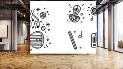 This is a music icon pack, a music icon set, and a hand drawn icon pack Wall mural