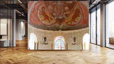 une fresque peinte dans une église en France en Europe Wall mural