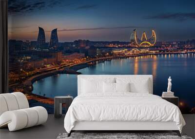 Great City in the World Evoking Baku in Azerbaijan Wall mural