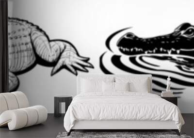 Wilderness Sovereign Black Alligator Logo Predator Alligator Modern Image Wall mural