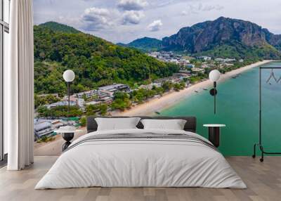 Aerial view of Ao Nang Beach in Krabi, Thailand Wall mural