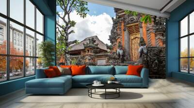 Ubud temple with pond in Bali Indonesia Wall mural