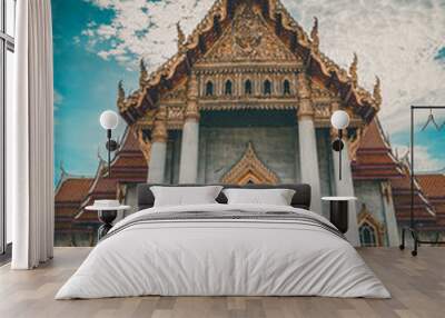 Wat Benchamabophit, the marble temple, in Bangkok, Old Town, Thailand Wall mural