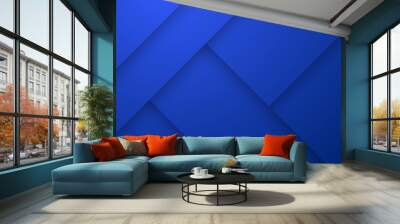 Abstract modern blue geometric pattern background for graphic design decoration Wall mural