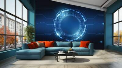 Hi tech circle digital HUD screen for modern graphic design. futuristic technology background concept Wall mural