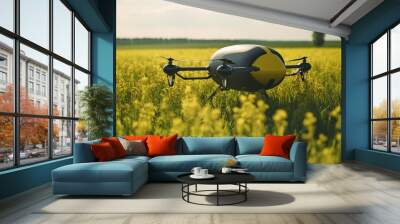 Using an agricultural drone, Smart Farm 4.0's Ai Generative idea fertilized the fields of green tea. Wall mural