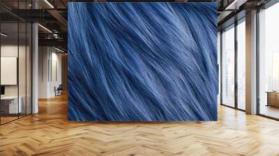 Background with texture of blue fur. Wall mural