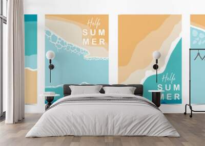 beach background with sea,sand.illustration vector for a4 page design Wall mural