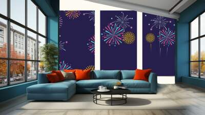 Color firework background for social media, website Wall mural