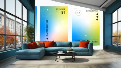 gradient background with y2k and groovy style Wall mural