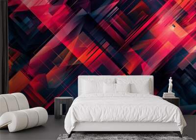  Vibrant abstract dynamic geometric background with bold shapes and colors Wall mural