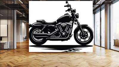 motorcycle on a white background Wall mural