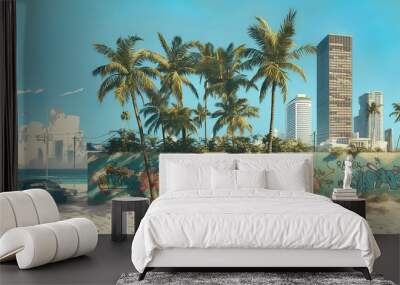 Miami Beach and a wall Wall mural