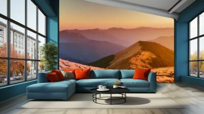 sunrise in the mountains Wall mural