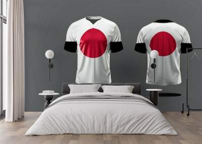 white t shirt with red cap Wall mural