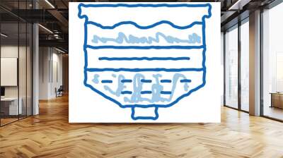 Benchboard Water Treatment System doodle icon hand drawn illustration Wall mural