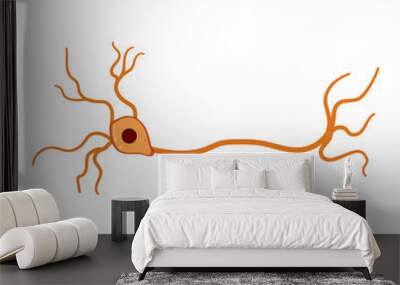 cell neurons cartoon. system nerve, synapse structure, human anatomy cell neurons sign. isolated symbol vector illustration Wall mural