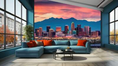 downtown phoenix city skyline Wall mural