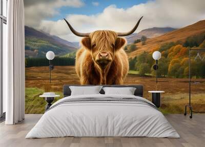 farm scotland highland cow Wall mural