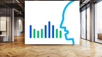 Human Voice Diagnostics Control Icon Vector Thin Line. Contour Illustration Wall mural