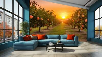 orchard peach farm Wall mural