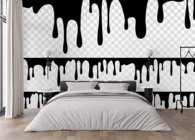 Paint Dripping Liquid Vector. Abstract Current Paint, Stains. Chocolate, Syrup Leaking. Isolated Illustration Wall mural