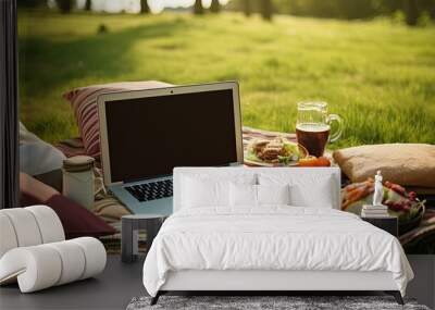 portable laptop picnic Wall mural