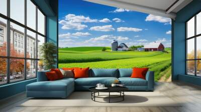 rural farm view Wall mural