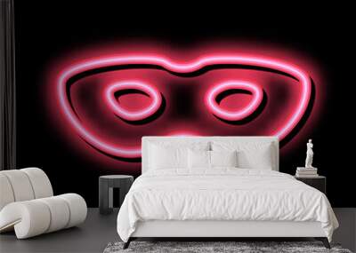 Sex Face Mask neon light sign vector. Glowing bright icon Sex Face Mask sign. transparent symbol illustration Wall mural