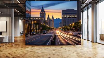 skyline salt lake city downtown Wall mural