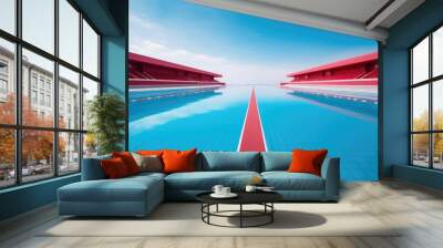 swimming red sports background Wall mural