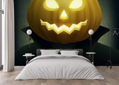 realistic halloween party poster design vector illustration Wall mural