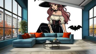 Witch of love character Wall mural