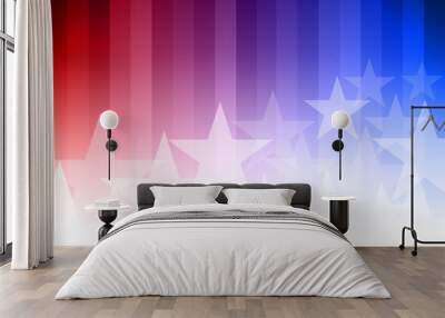 blue and red star background Wall mural