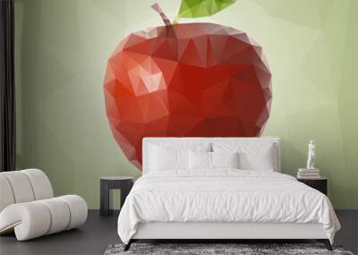 Polygon Apple Wall mural