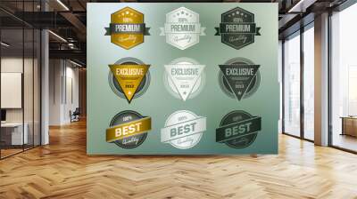 Retro Badge Collection Wall mural