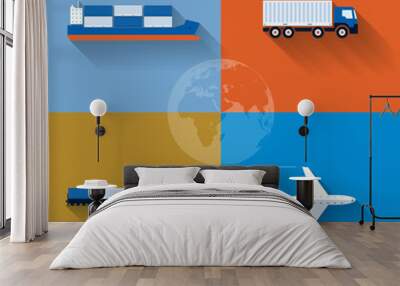 transportation concept icon set Wall mural