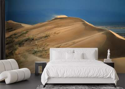 Singing Sand Dunes in Altyn Emel National Park Kazakhstan Wall mural