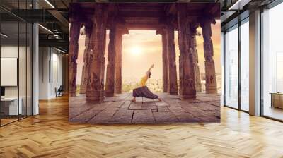 yoga in hampi temple Wall mural