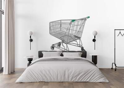 shopping cart isolated on white Wall mural