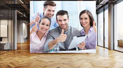 Business team with thumbs up Wall mural