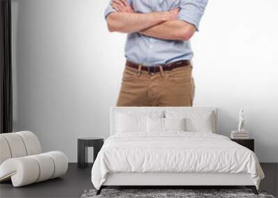 Full length portrait of young man standing on white background Wall mural