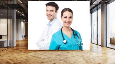 male and female doctors Wall mural