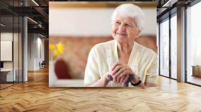 Portrait of an elderly woman Wall mural